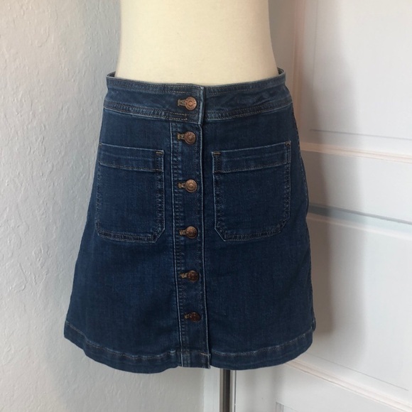 Madewell Stretch Denim A-Line Mini Skirt Size 2 - Picture 2 of 8
